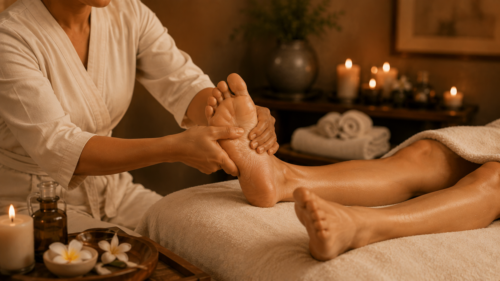 Foot massage and reflexology treatment
